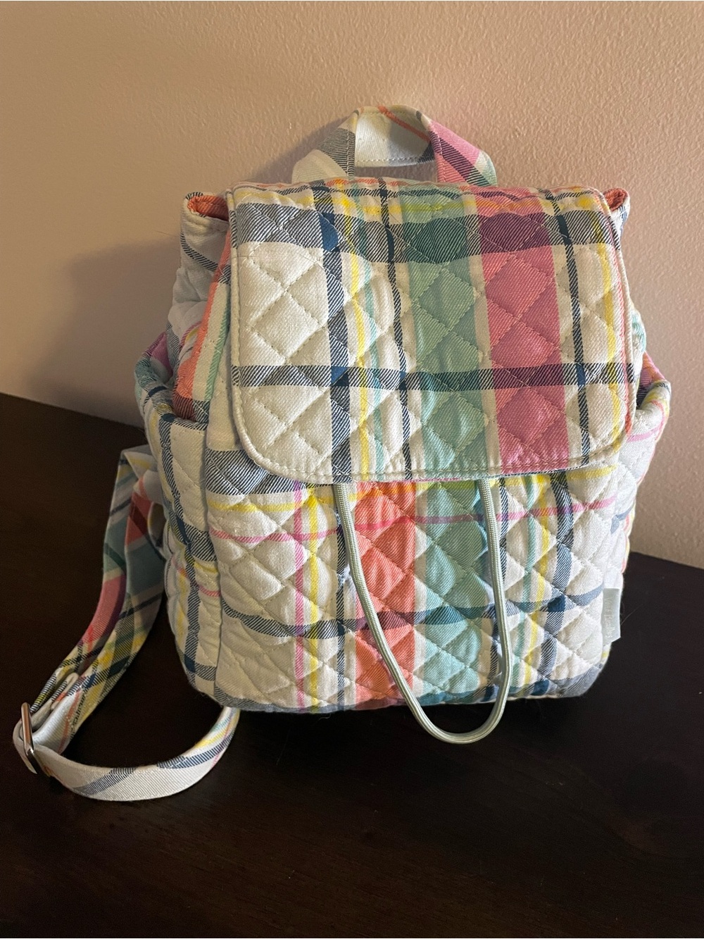 Vera Bradley Quilted Pastel Plaid Mini Backpack 🎒